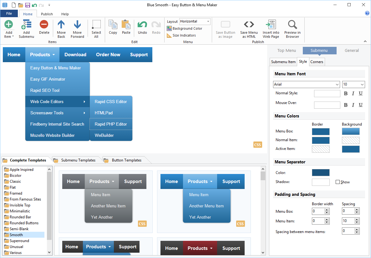 Easy Button & Menu Maker screenshot Easy Button & Menu Maker screenshot